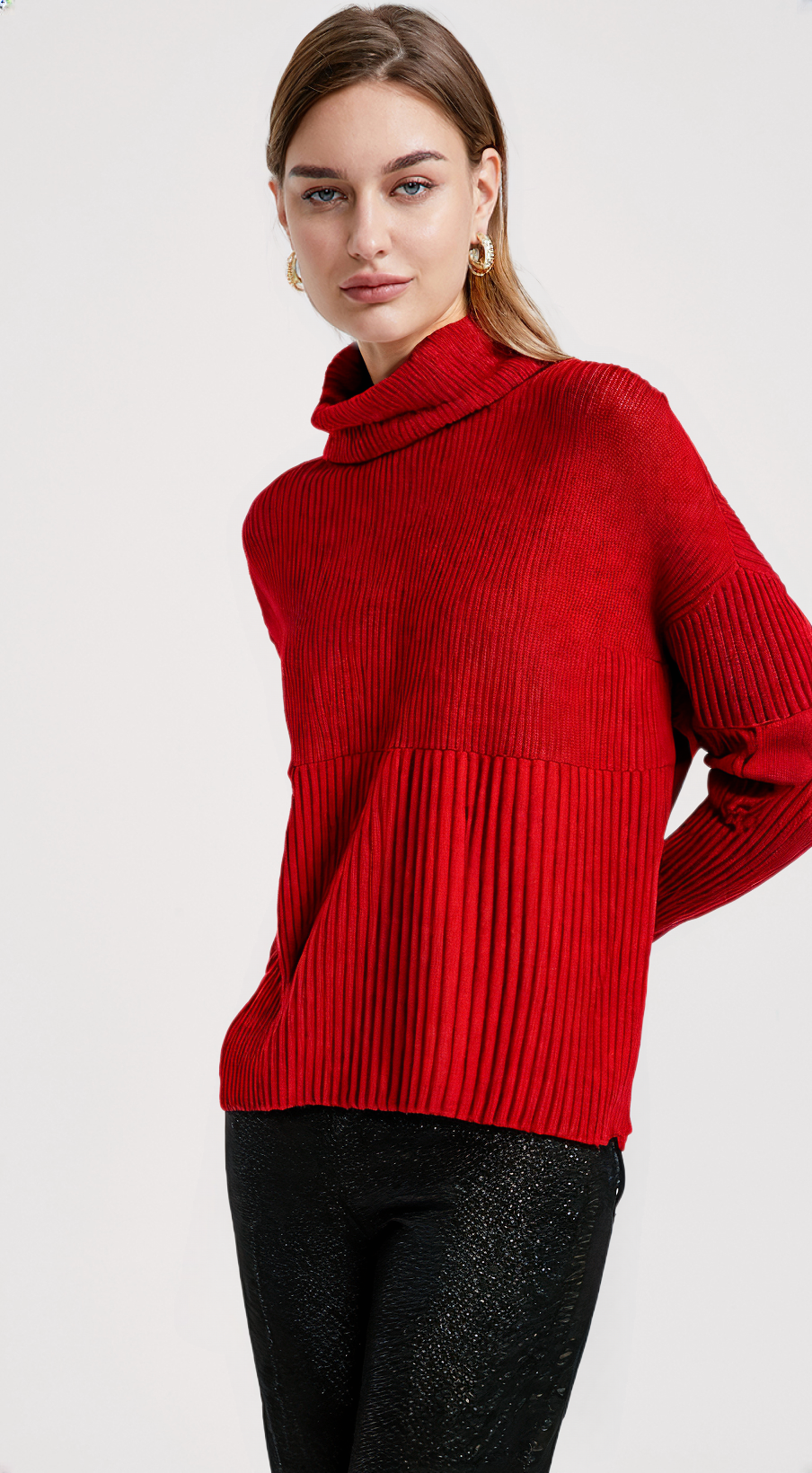 Wholesaler J&D Fashion - Ribbed sweater with metallized threaads