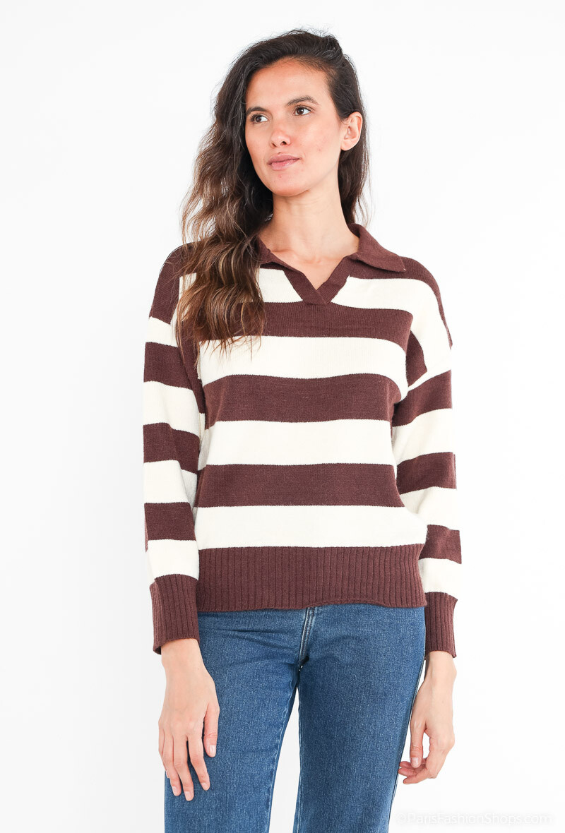 Wholesaler J&D Fashion - Sweater with stripe style