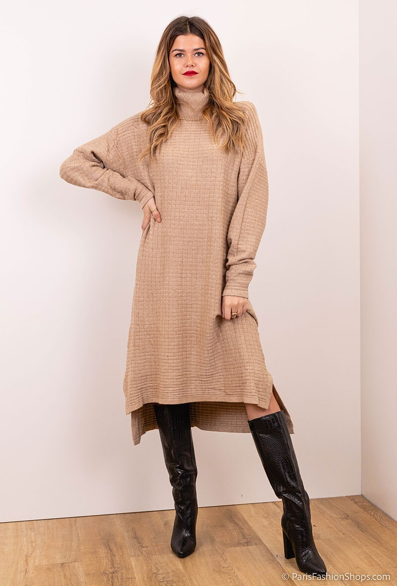 Wholesaler J&D Fashion - Long turtleneck knit dress