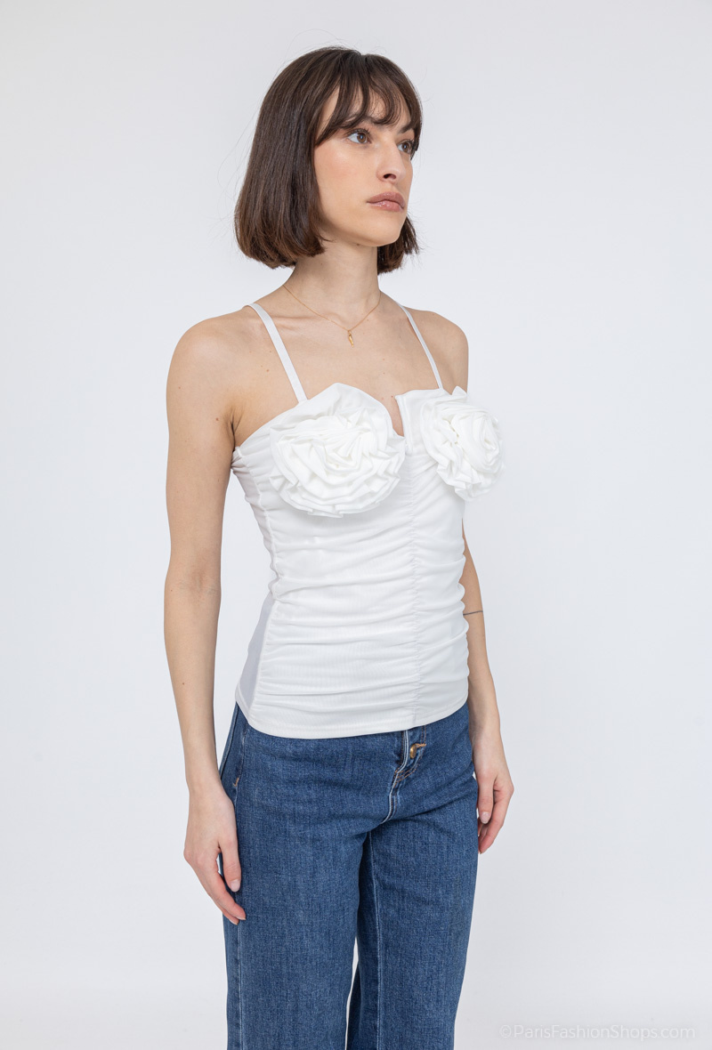 Großhändler J&H Fashion - Gestricktes Tanktop mit Blume