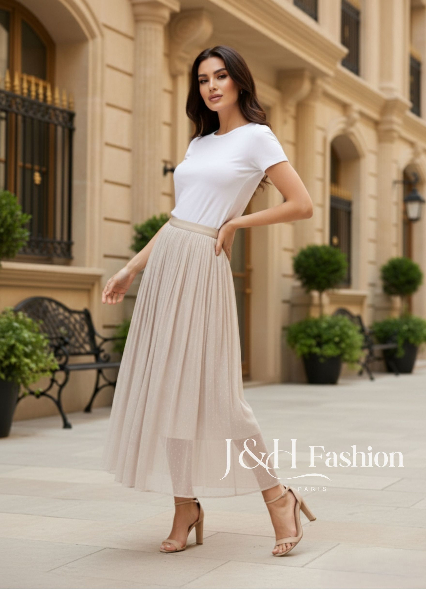 Mayorista J&H Fashion - Falda de tulle de hojaldre largo y ancho en estrasas