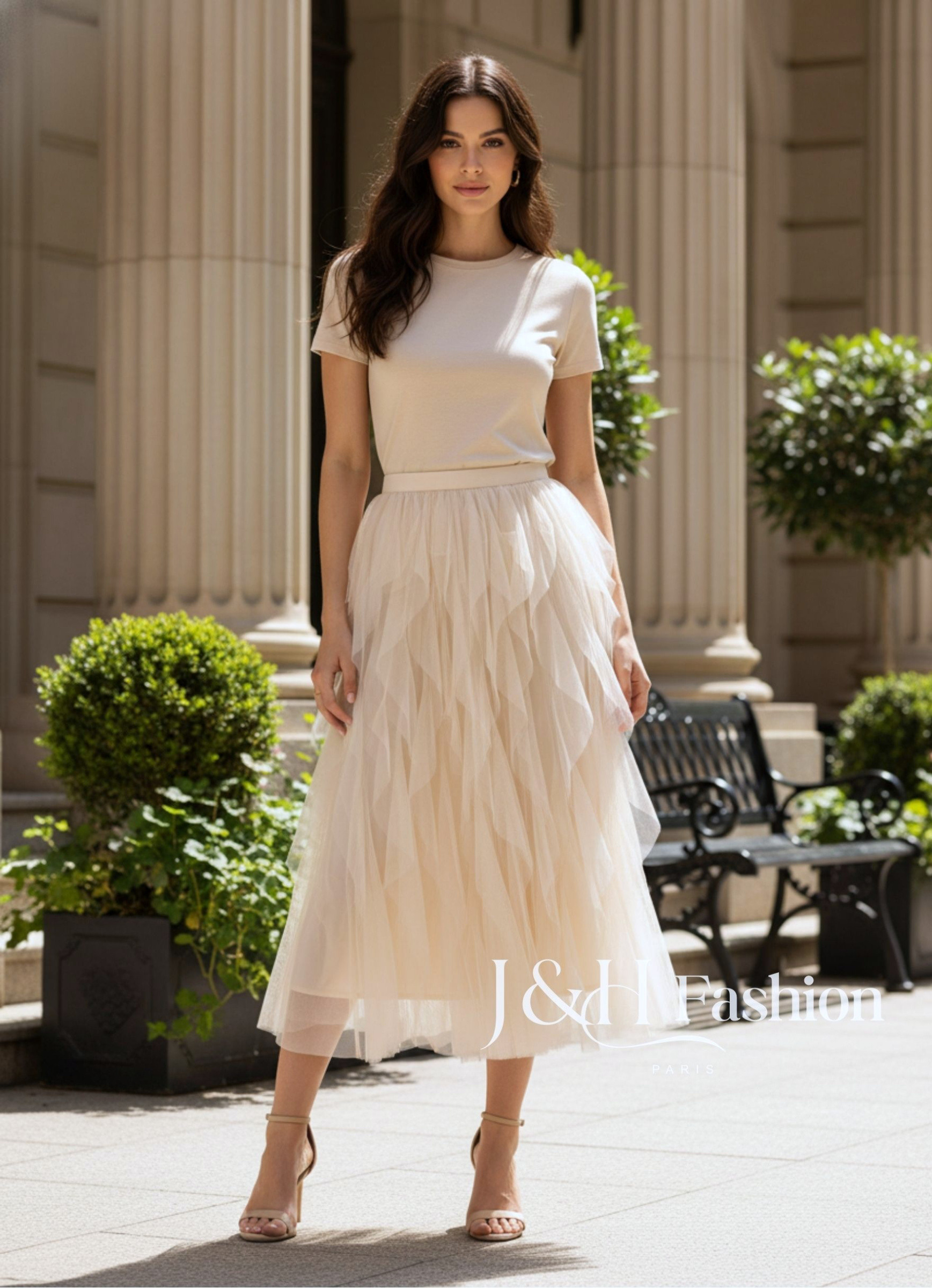 Mayorista J&H Fashion - Falda de tulle de hojaldre largo y ancho en estrasas