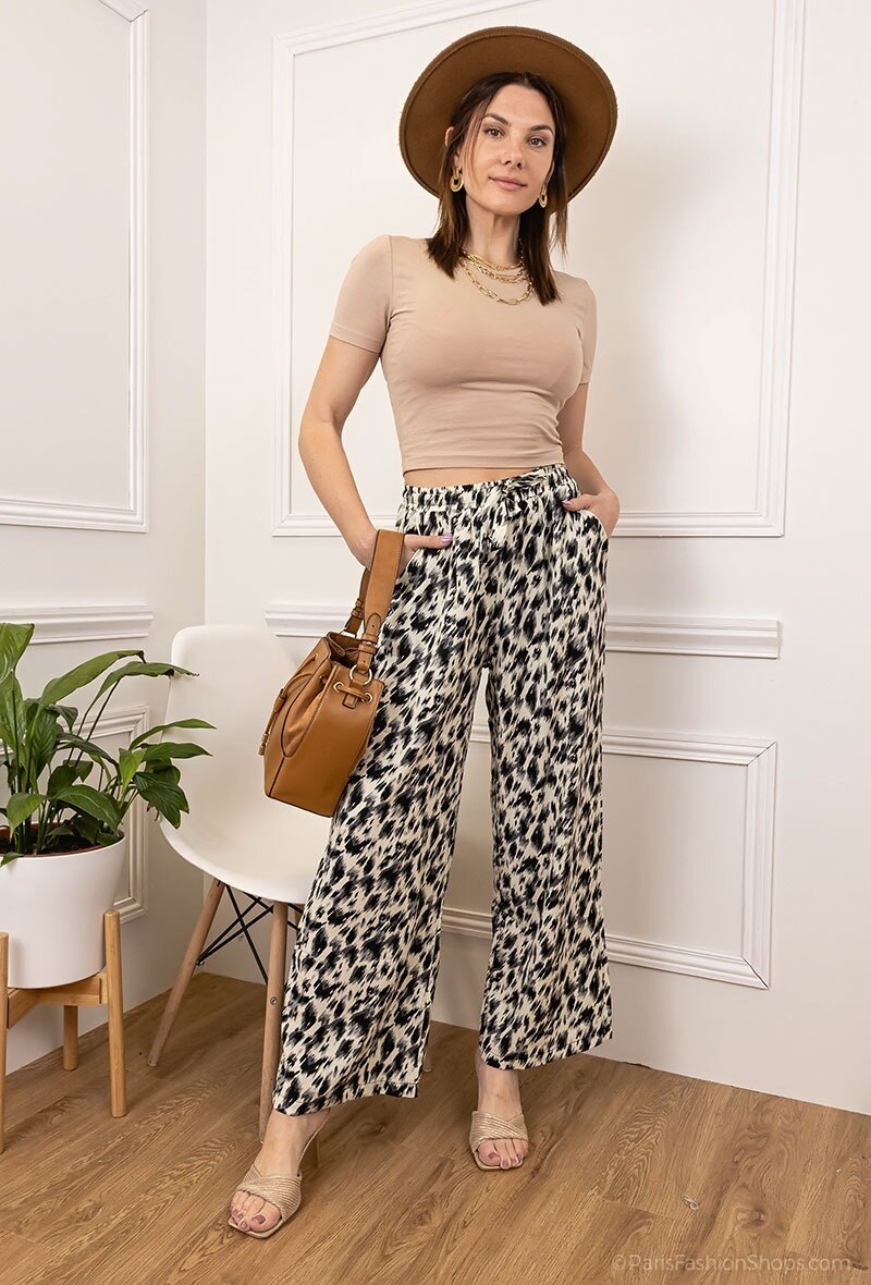 Wholesaler J&H Fashion - Printed wide leg pants