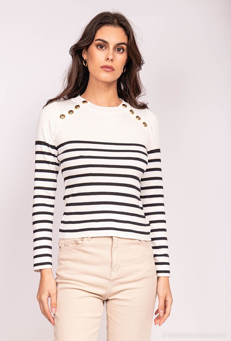 Großhändler J&H Fashion - Gestreifter Pullover