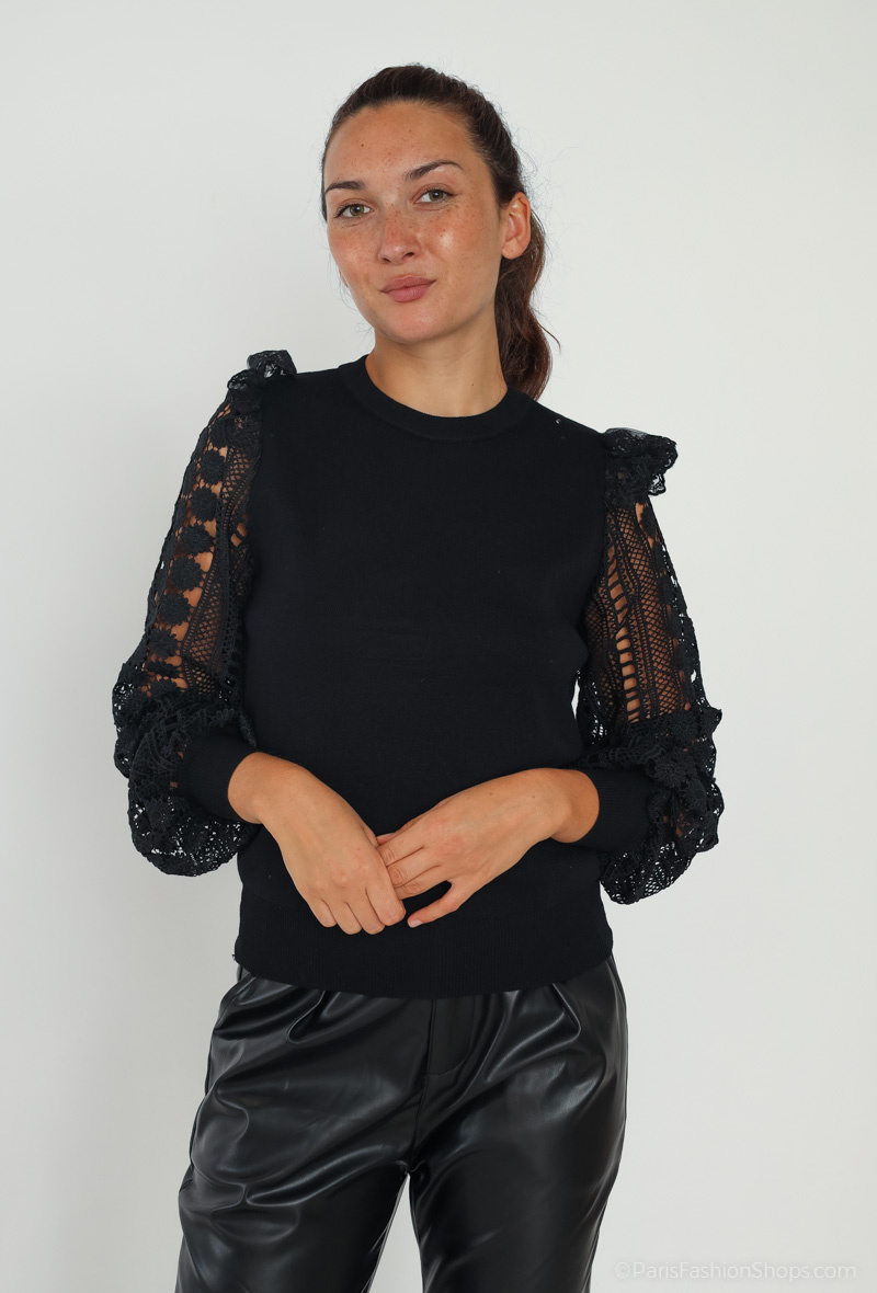 Grossista J&H Fashion - Maglione asimmetrico con strass