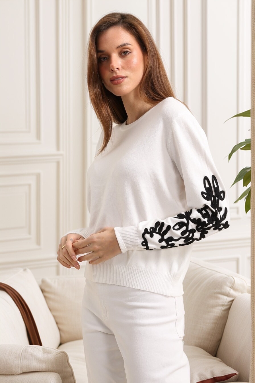 Mayorista J&H Fashion - Jersey de punto con bordado en relieve 3d en la manga