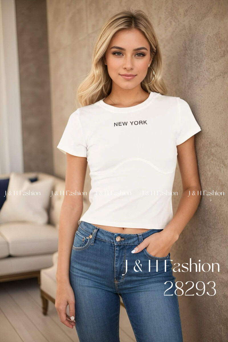 Grossiste J&H Fashion - T-shirt en coton à imprimé NEW YORK