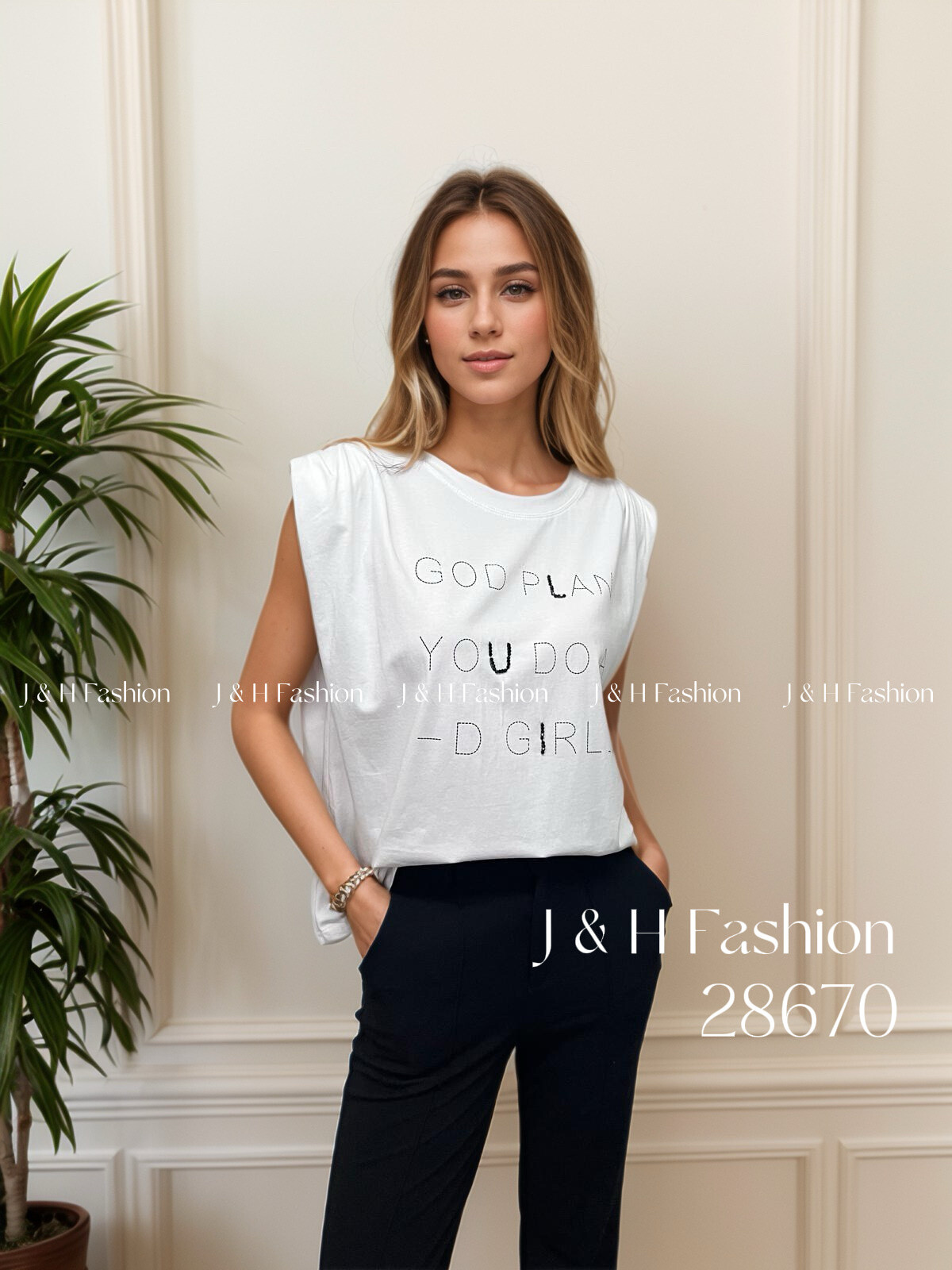 Mayorista J&H Fashion - Camiseta de algodón con cabezas de hombro