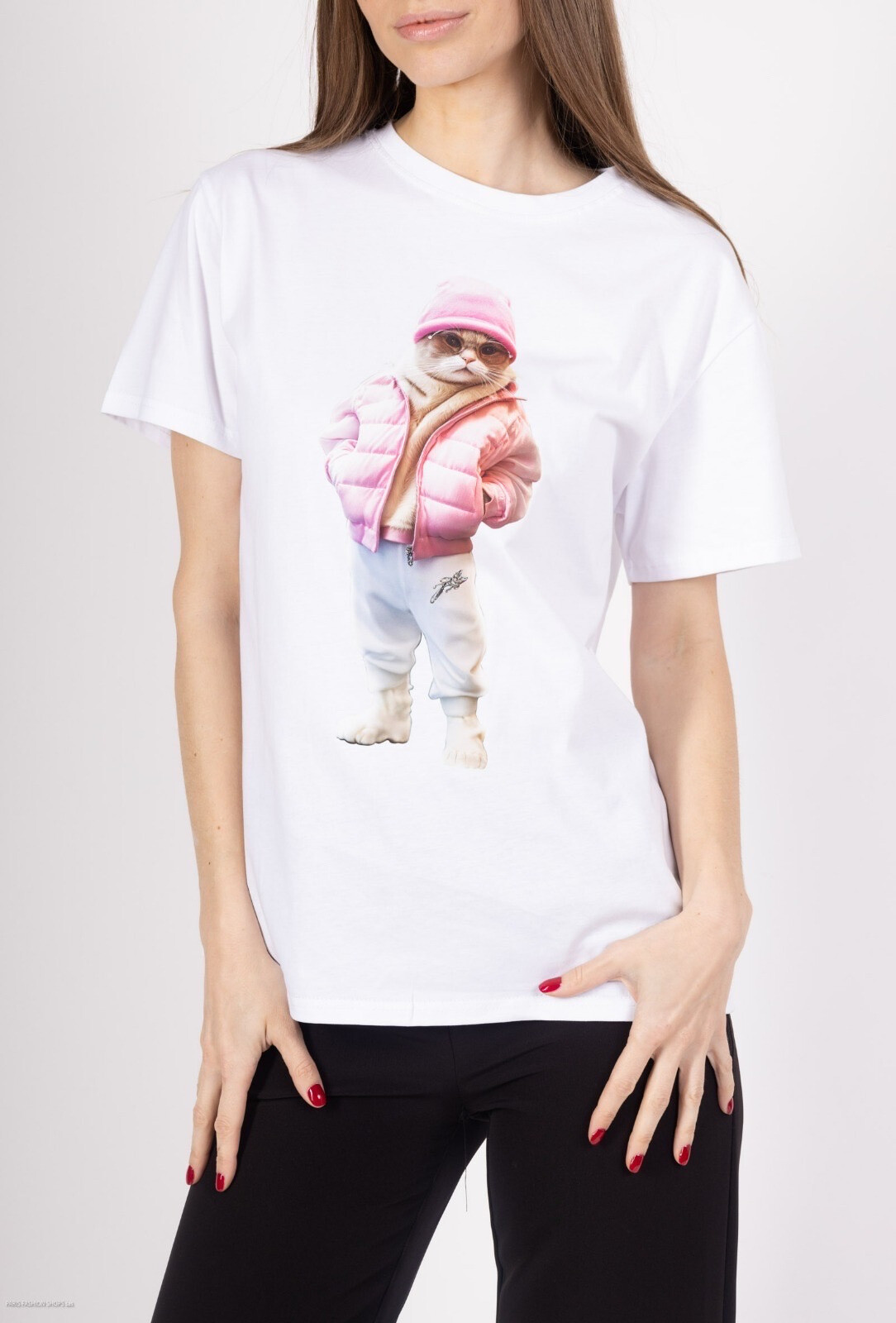 Wholesaler J&H Fashion - Oversize T-shirt Printed Cat Trendy