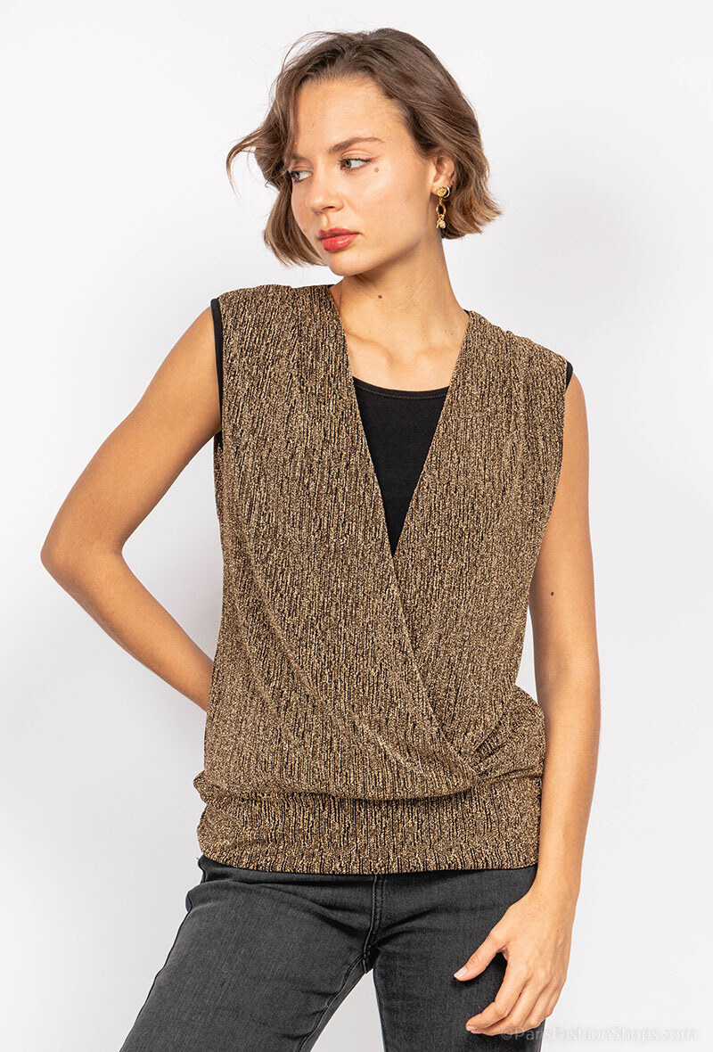 Wholesaler J&L Style - Sleeveless sequined blouse