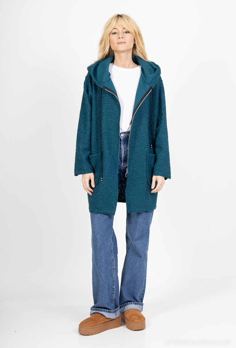 Wholesaler J&L Style - Hooded terry knit coat