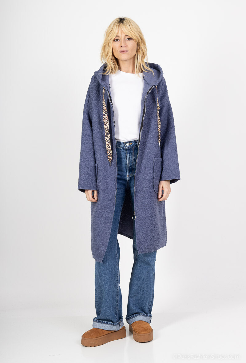 Wholesaler J&L Style - Hooded terry knit coat