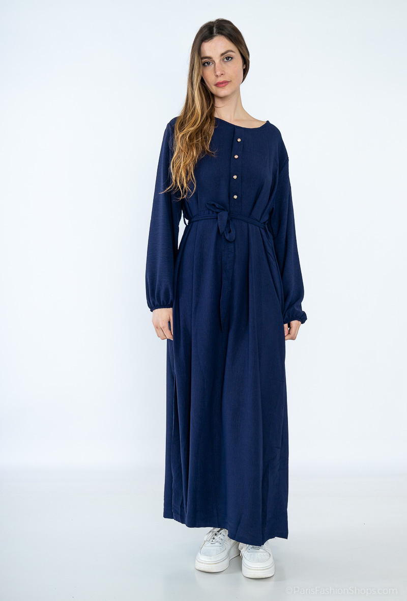 Wholesaler J&L Style - Dress with belt and 4 buttons