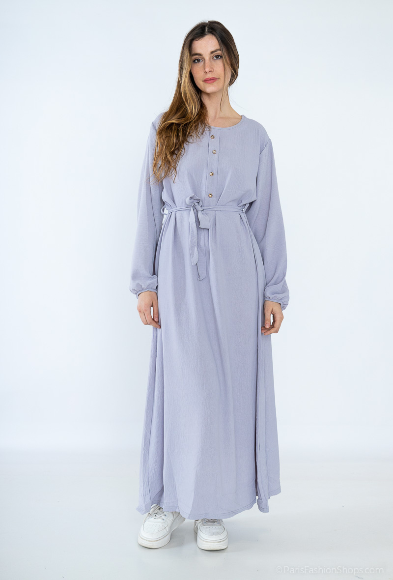Wholesaler J&L Style - Dress with belt and 4 buttons