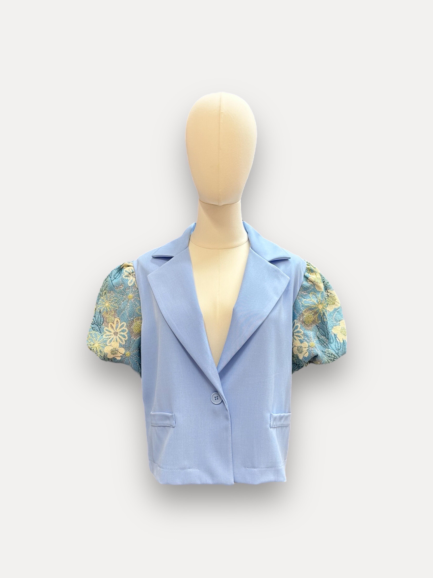 Mayorista J&L - Chaqueta blazer de manga corta con motivo Jacquard