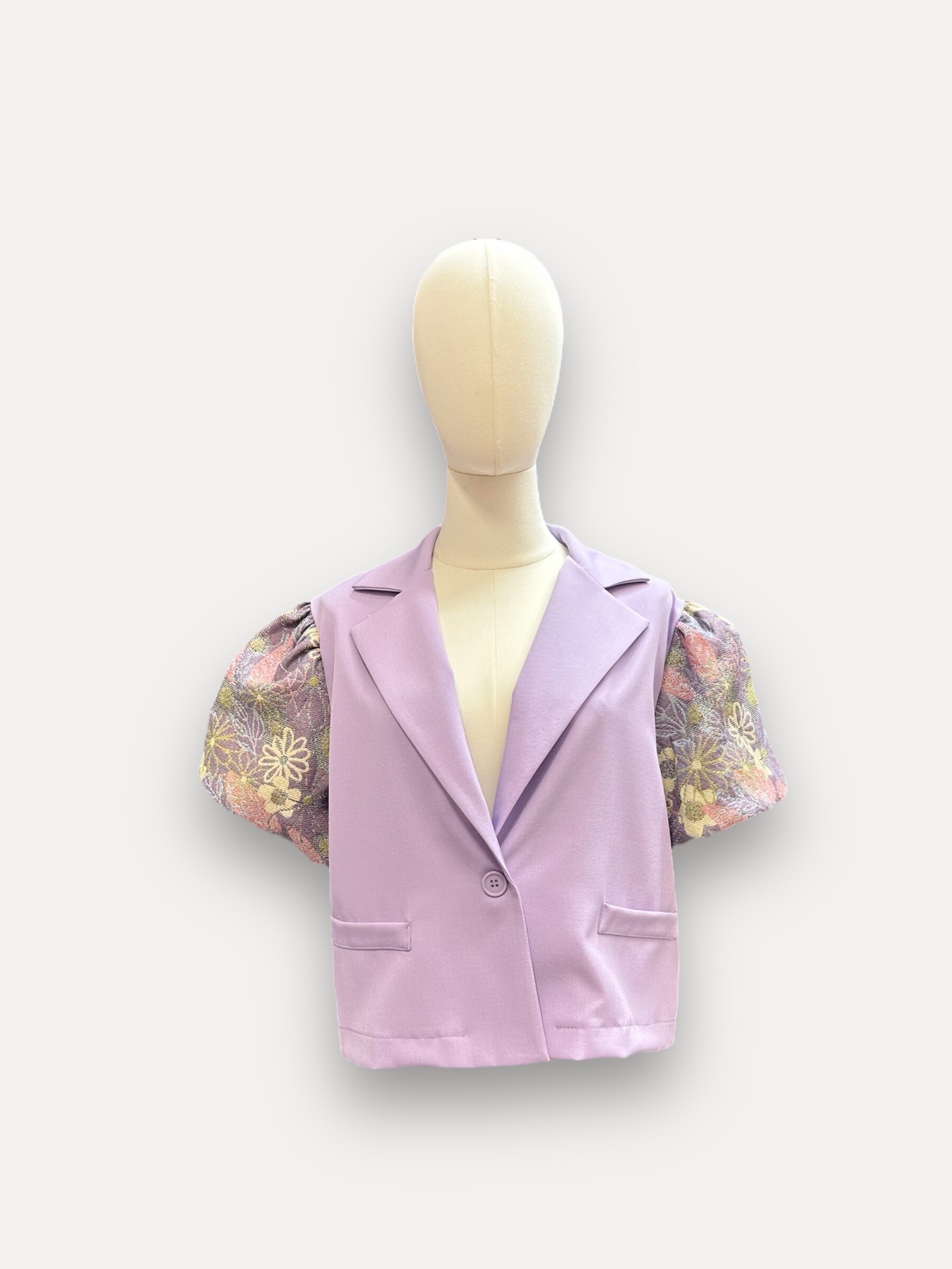 Mayorista J&L - Chaqueta blazer de manga corta con motivo Jacquard