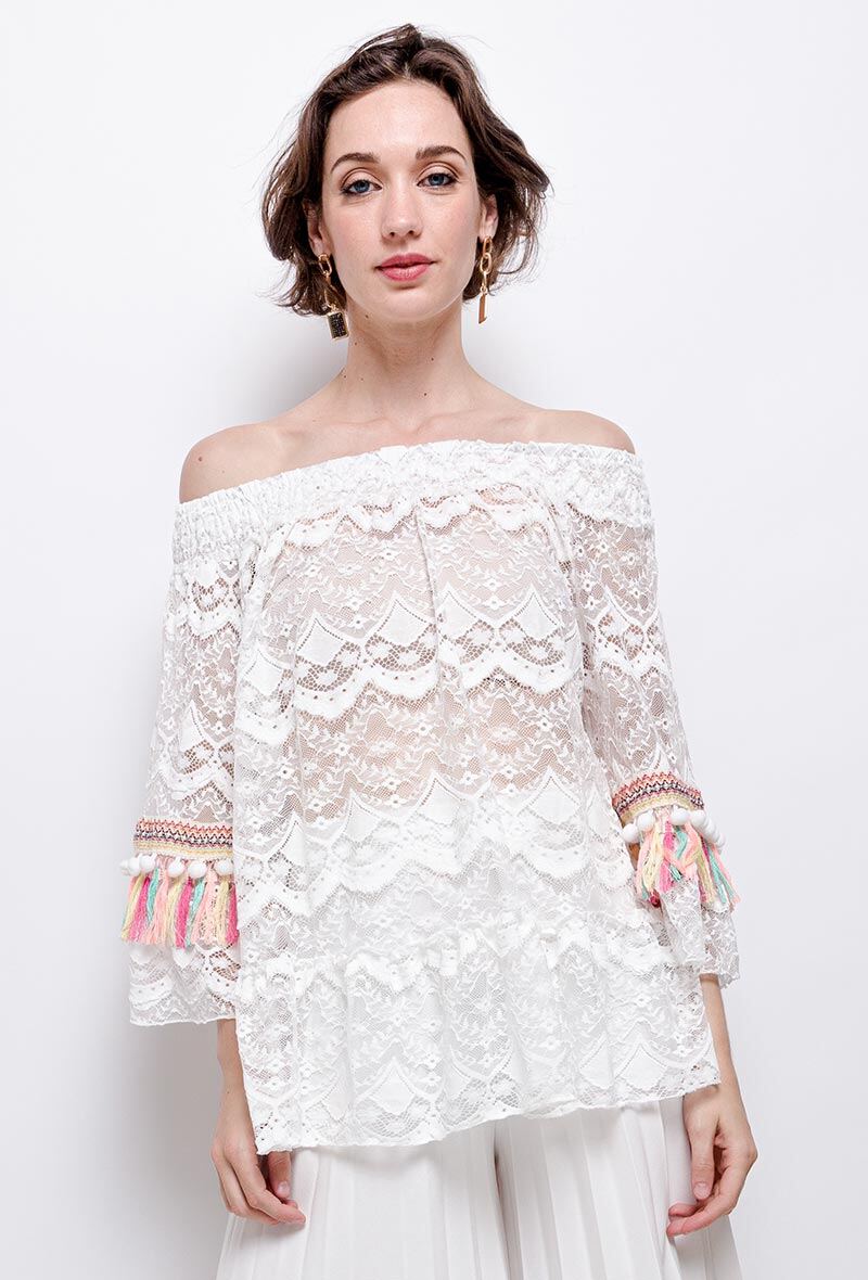 Grossiste J&L - Blouse bohème en dentelle