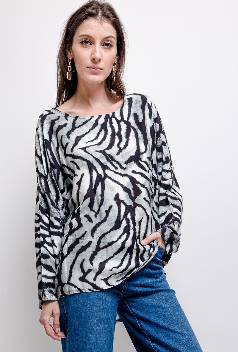 Grossiste J&L - Blouse à imprimé zèbre