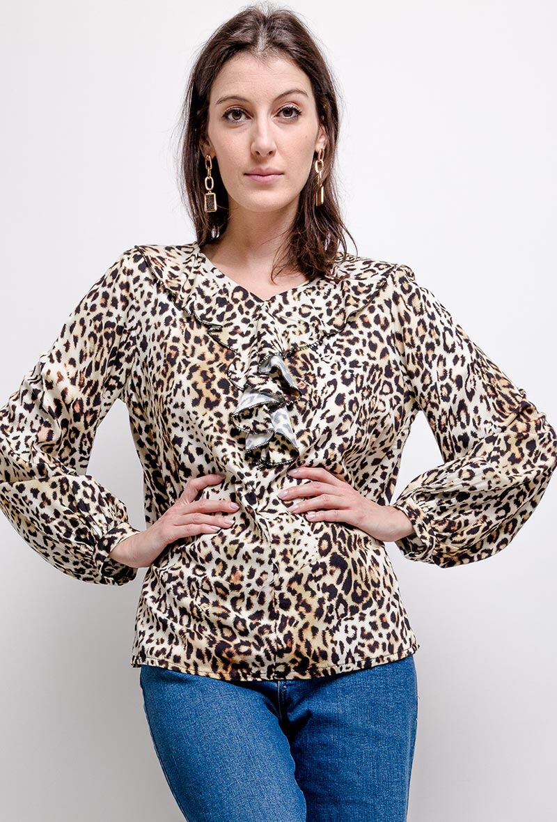 Grossiste J&L - Blouse à imprimé léopard