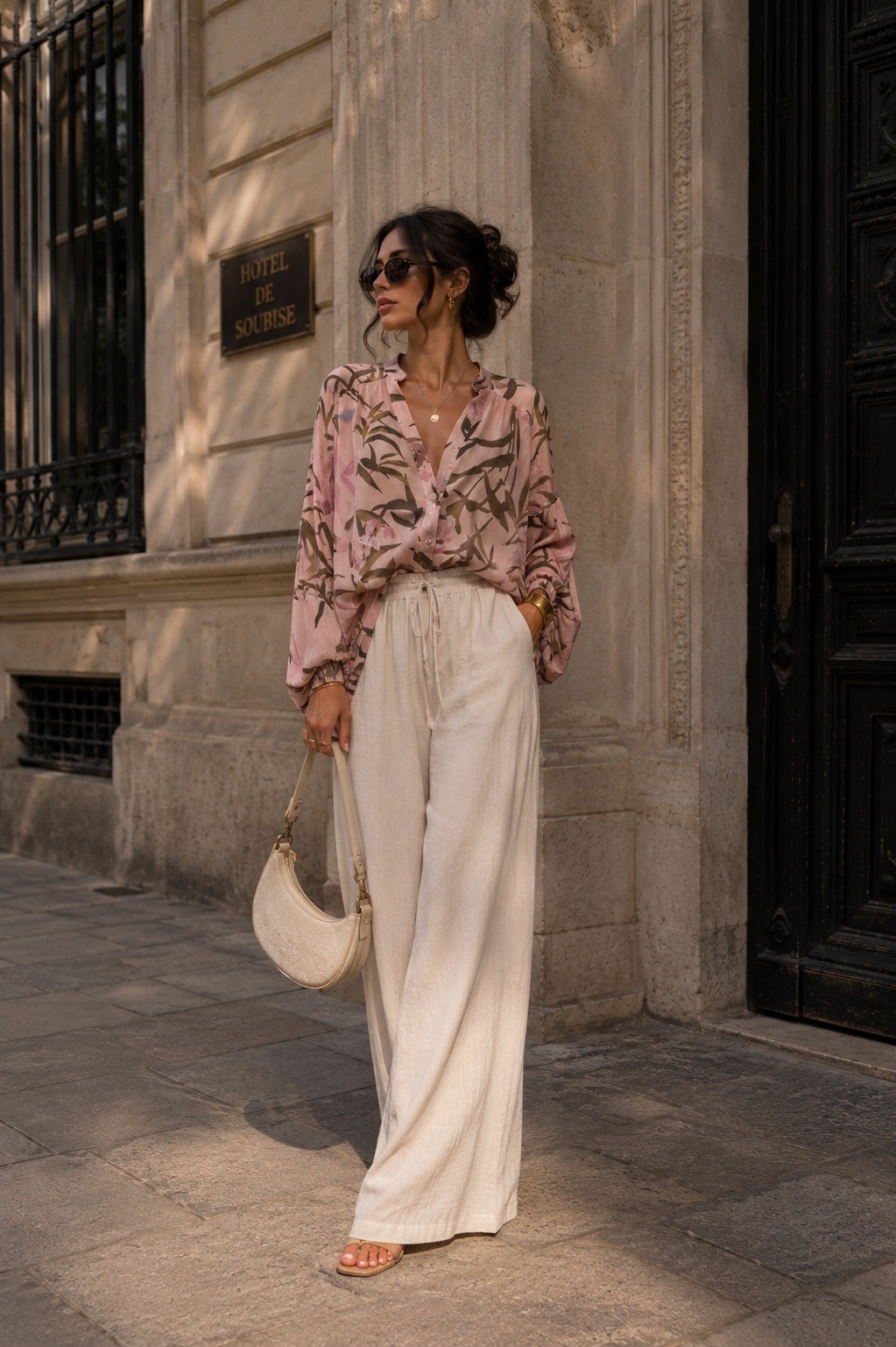 Großhändler J&L - Fließende Bluse mit Blumenmuster und Knoten-Saum