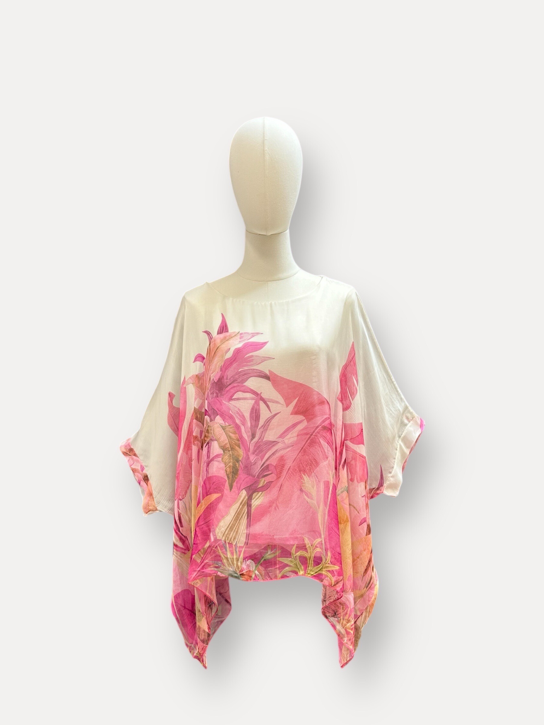 Mayorista J&L - Katy Camisa de manga corta con patrón de seda flori