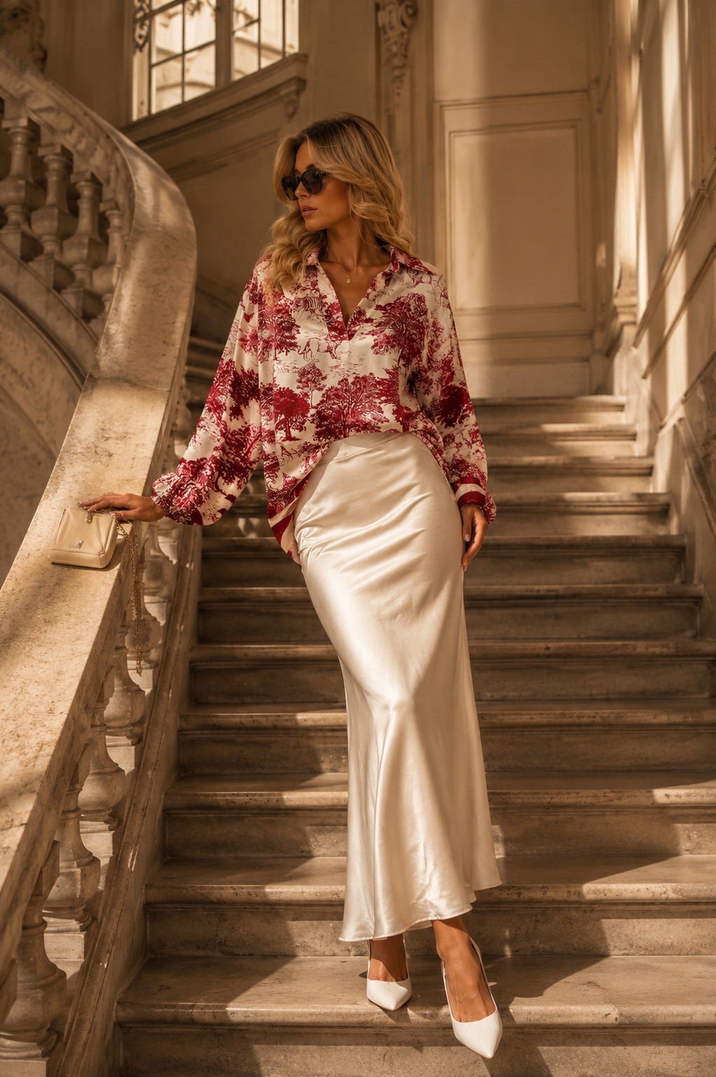 Großhändler J&L - Langärmlige Bluse mit Kunstmuster