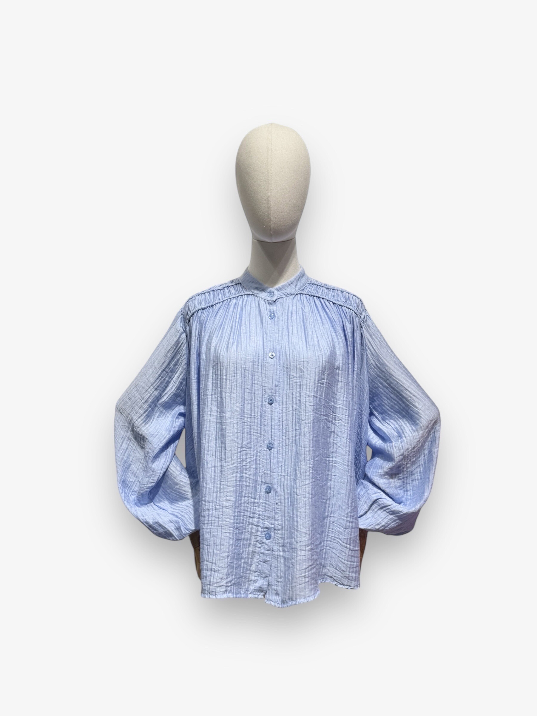 Wholesaler J&L - Fluid long sleeve blouse with lycelle shoulder details