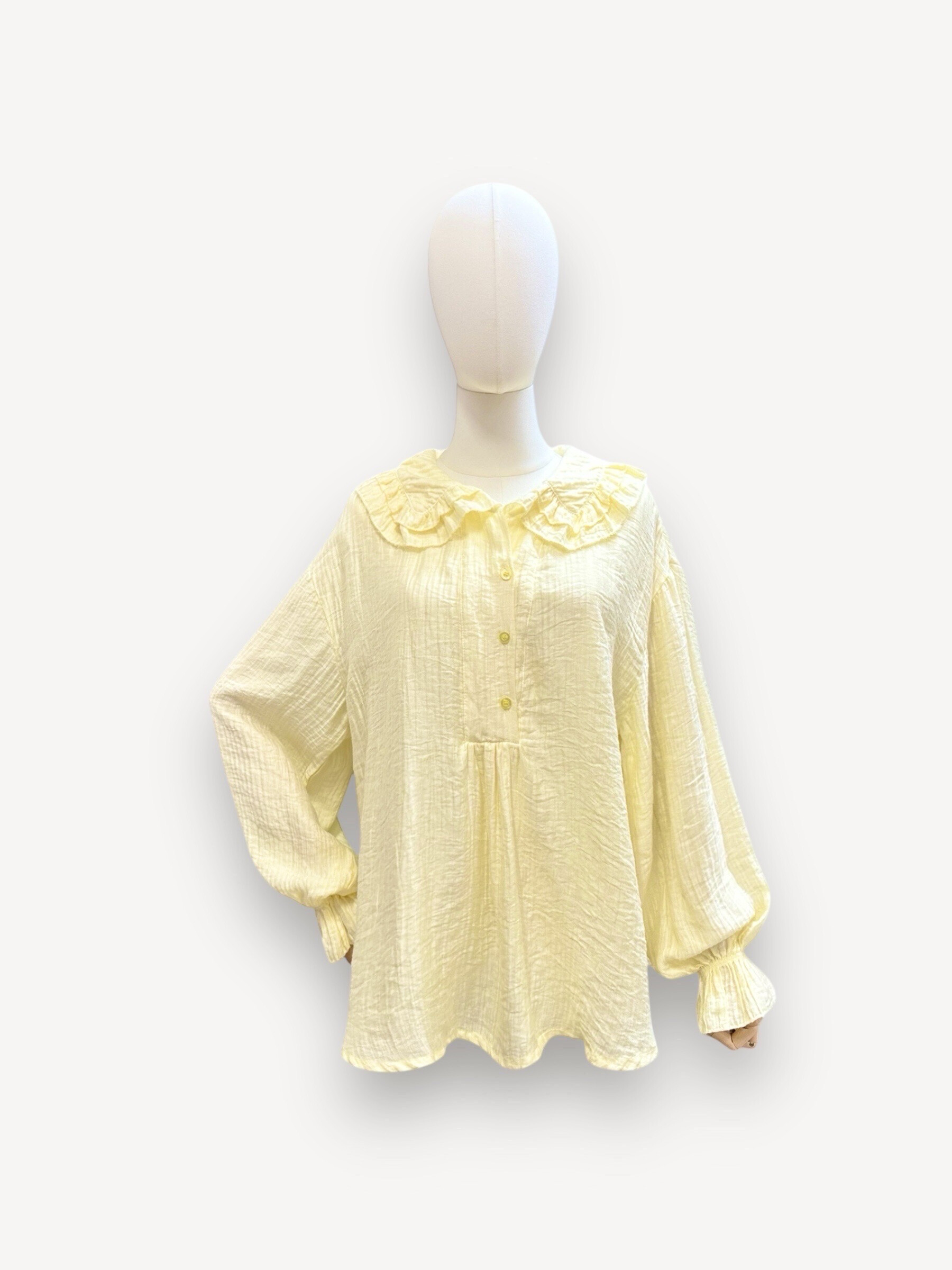 Wholesaler J&L - Long sleeve blouse with Claudine neckline