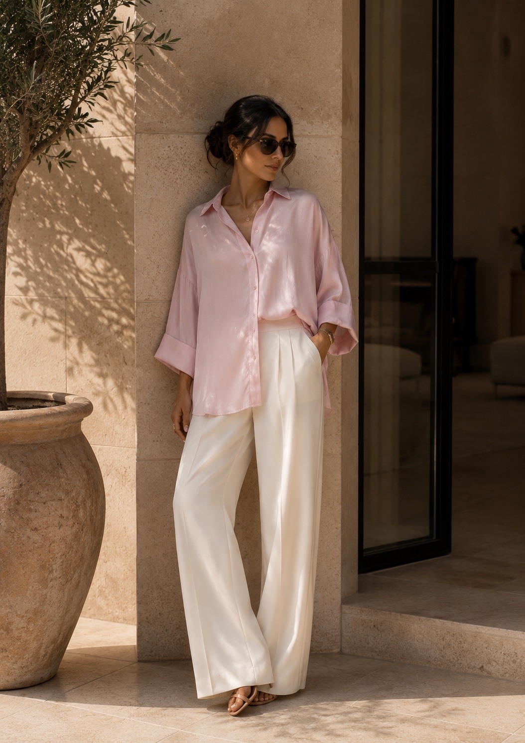 Mayorista J&L - Camisa Satinada Fluida con Mangas Anchas