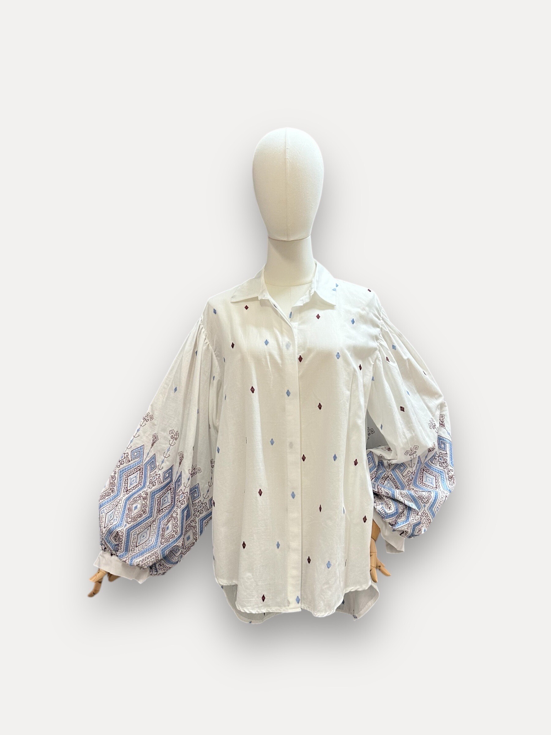 Wholesaler J&L - Long sleeve shirt and balloon with bohemian pattern embroidery