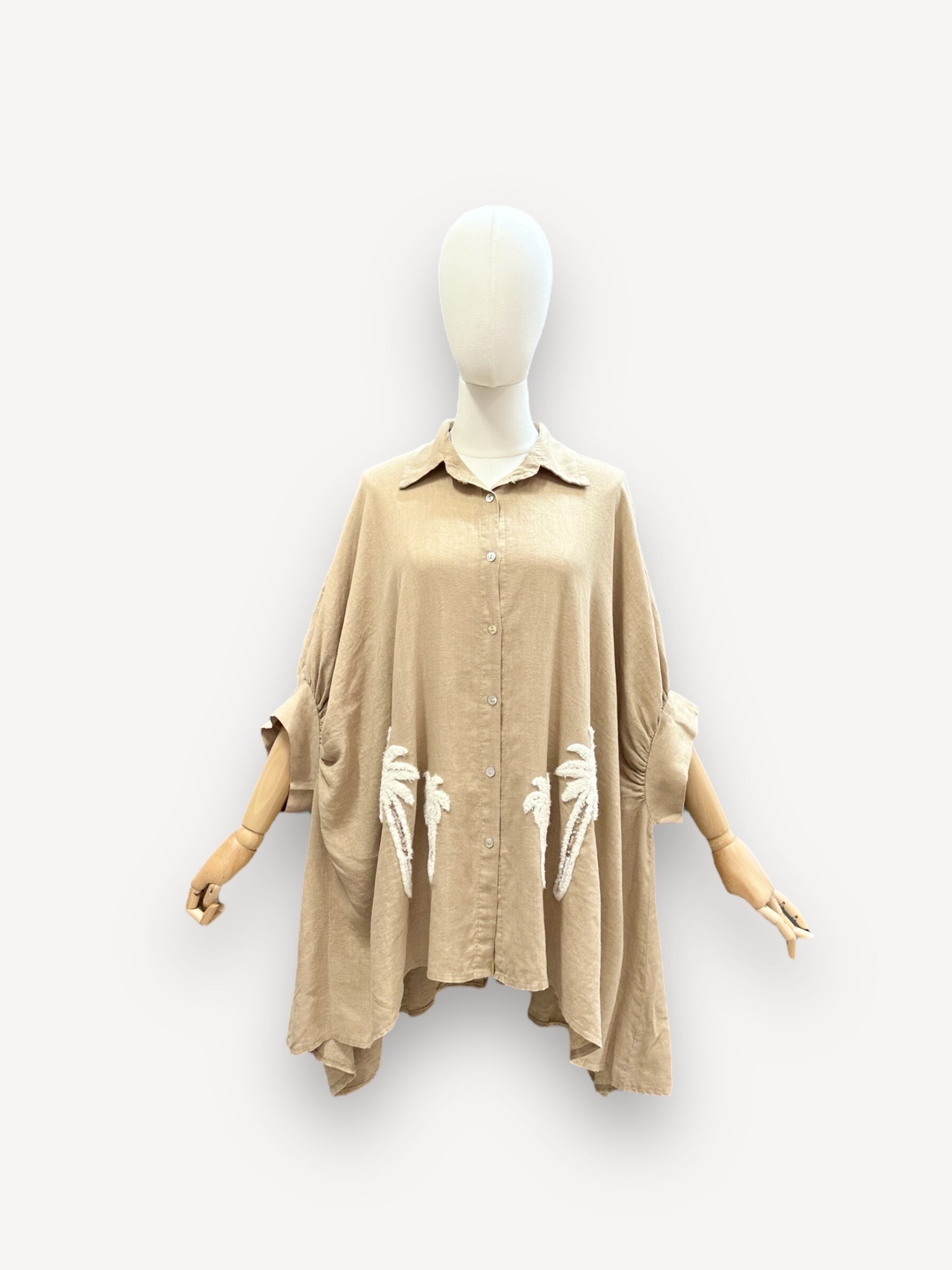 Wholesaler J&L - 3/4 sleeve shirt with palm pattern