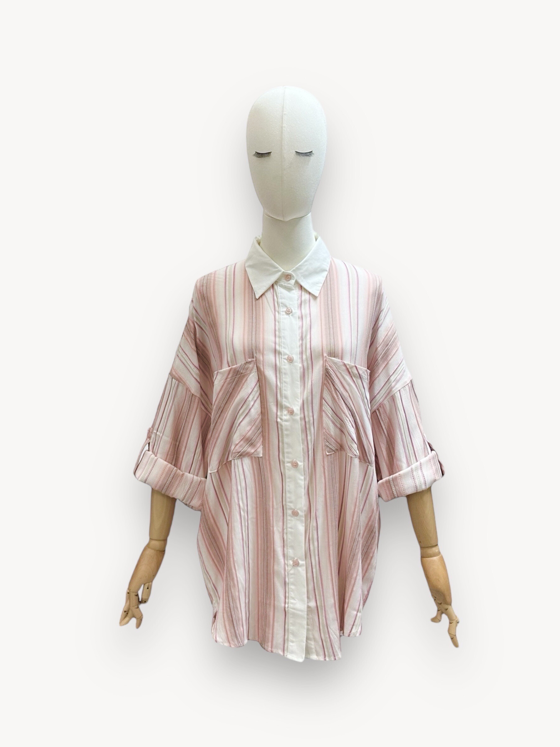 Wholesaler J&L - Striped Pattern Sleeve Shirt