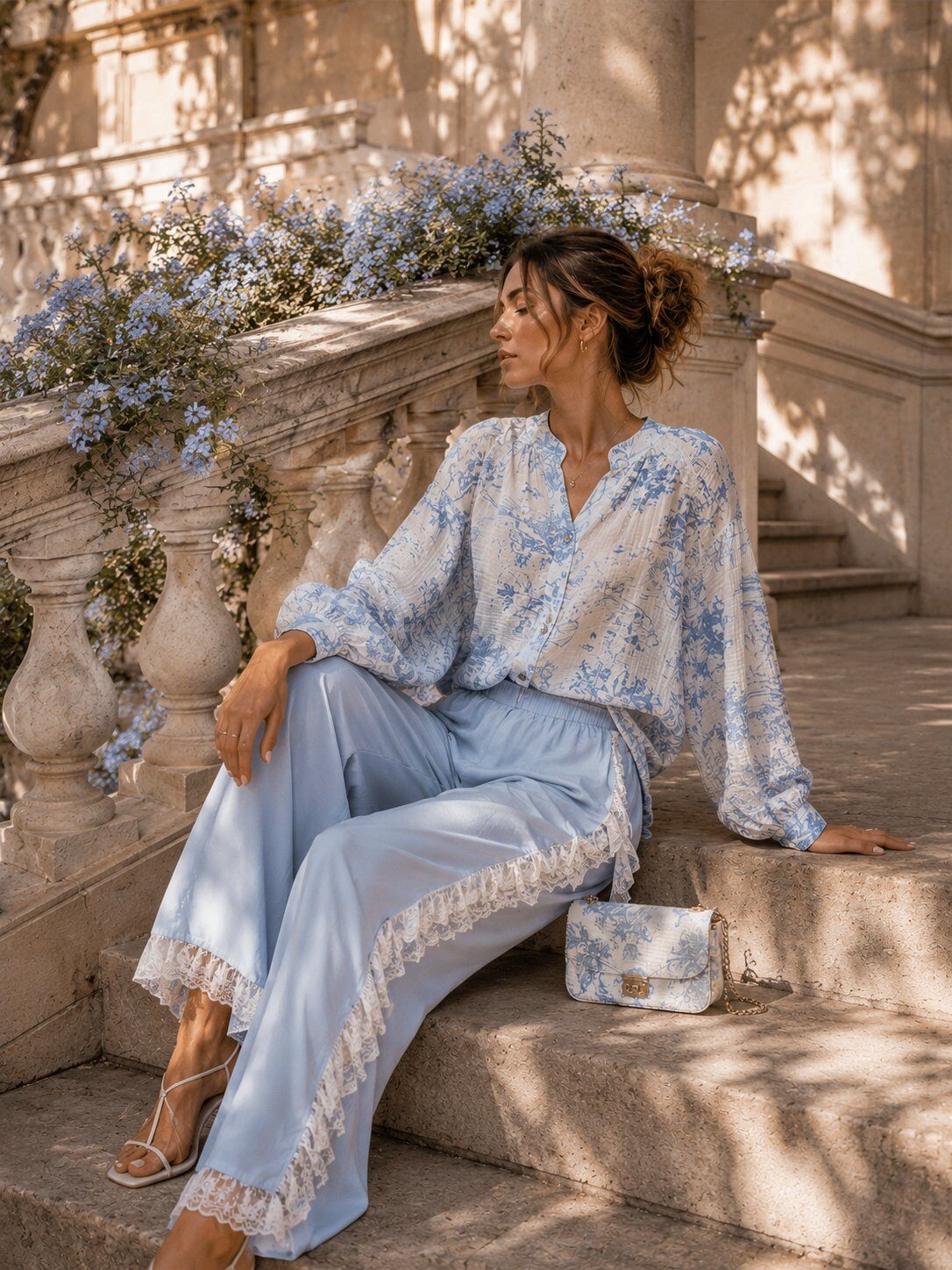 Mayorista J&L - Camisa Fluida con Estampado de Lienzo Campestre
