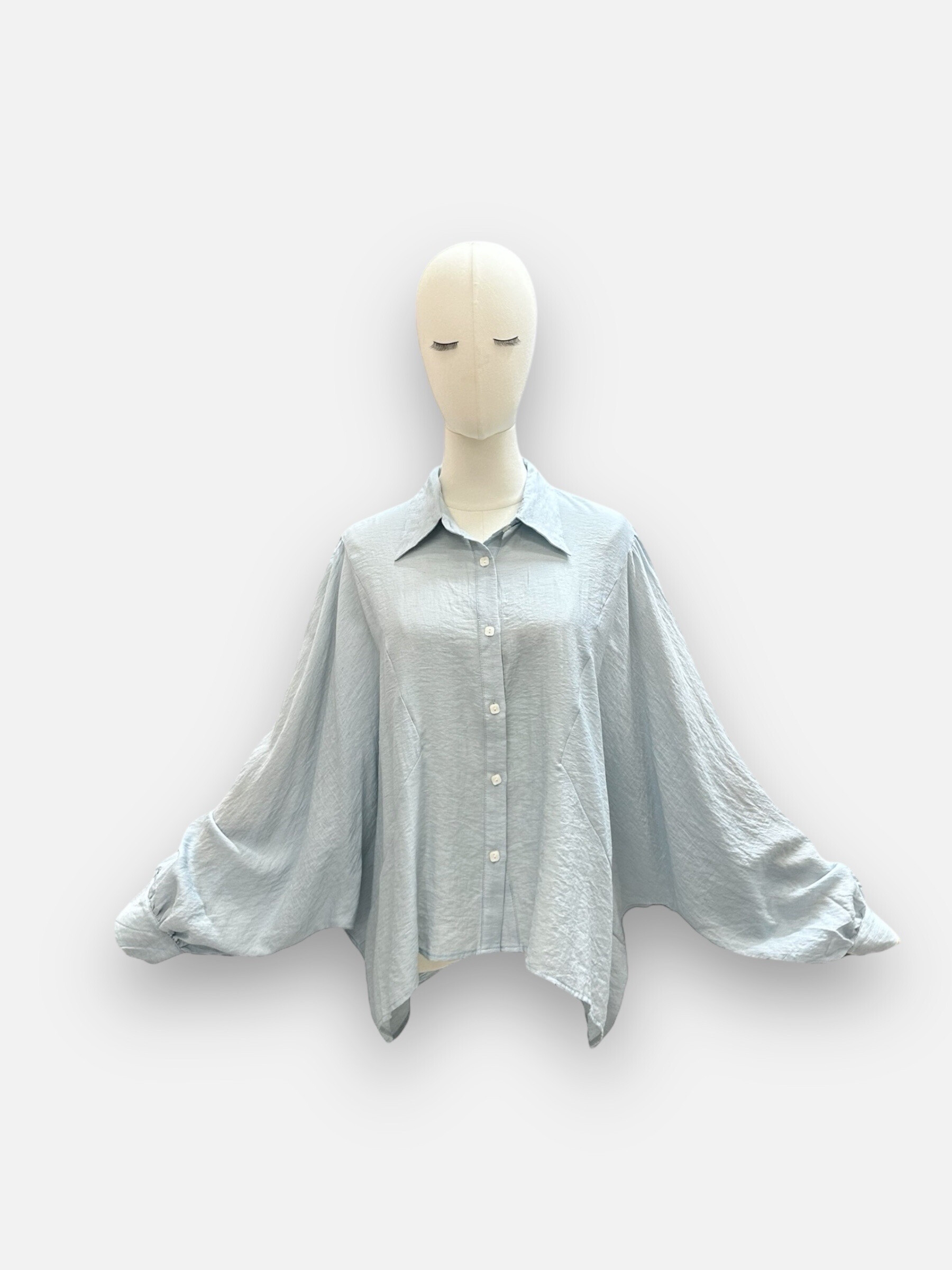 Wholesaler J&L - Plain Shirt With Flowing Batwing Sleeves
