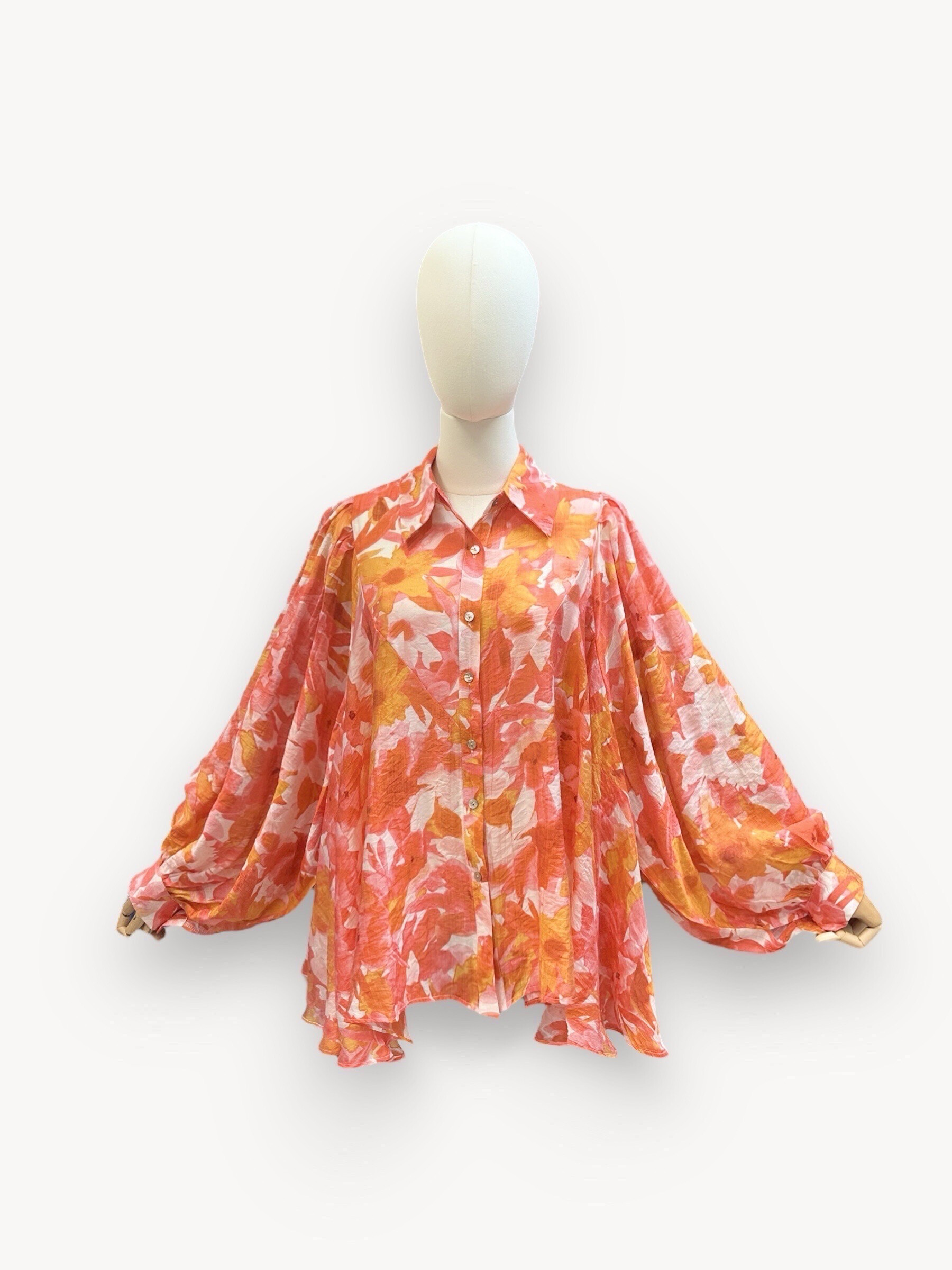 Mayorista J&L - Blusa de manga larga con flores de patrón de acuarela