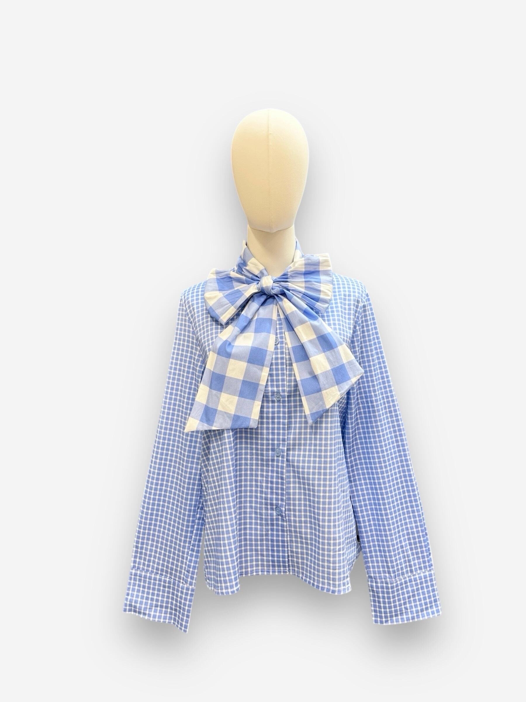 Wholesaler J&L - Long sleeve shirt with small tiles and large tiles scarf