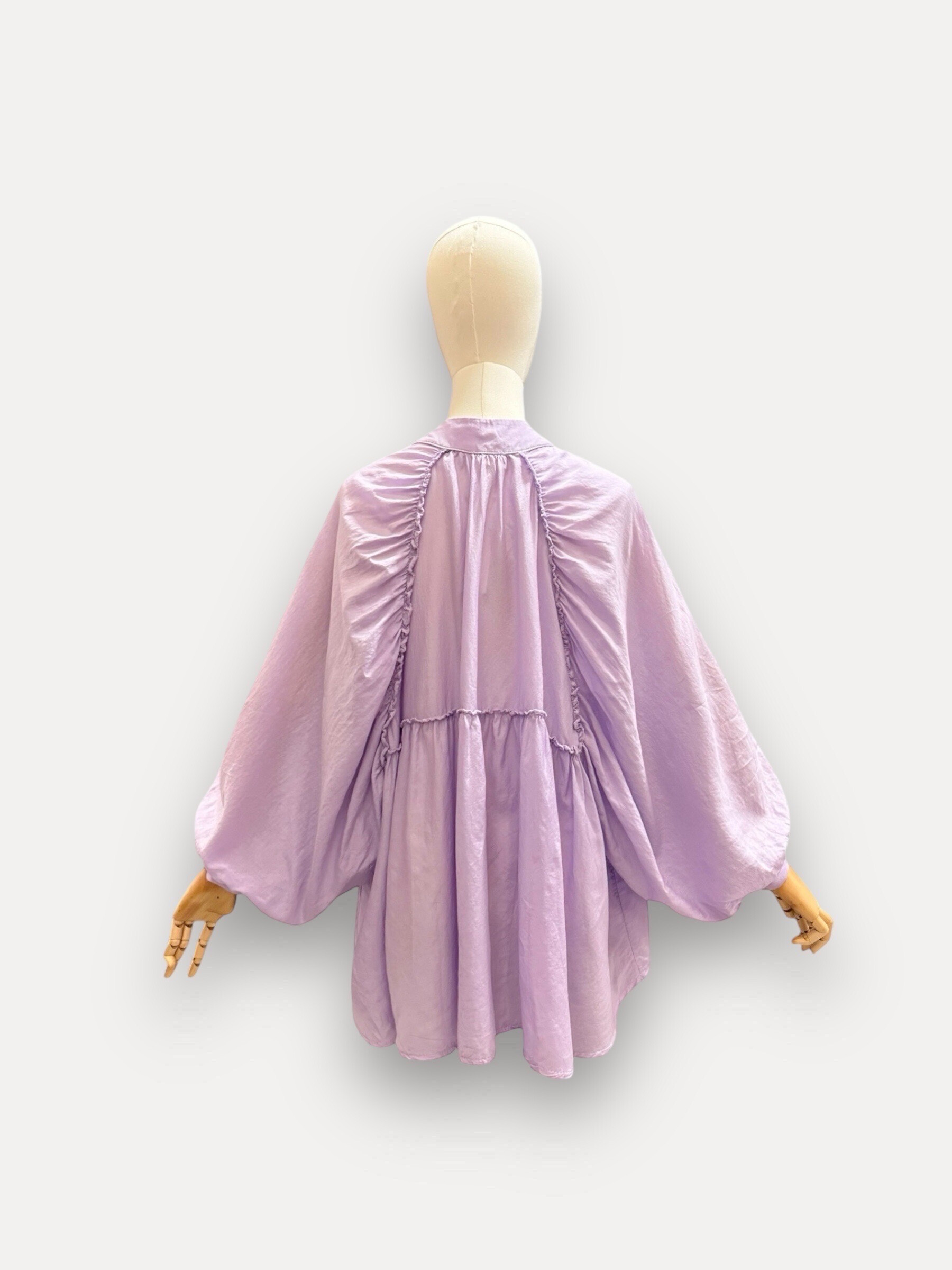 Wholesaler J&L - Lightweight Oversized Long Sleeve Silk Shirt
