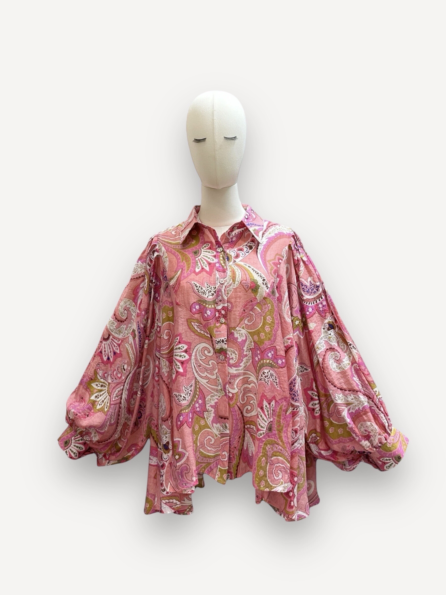 Wholesaler J&L - Long Sleeve Voile Shirt With Floral Pattern