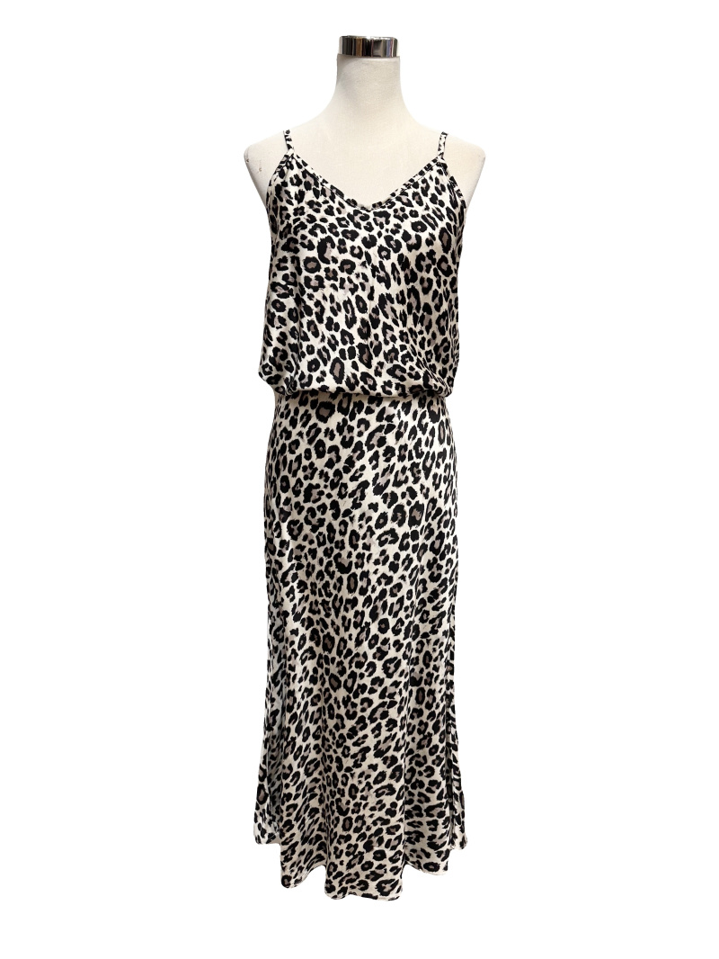 Mayorista J&L - Top de tirantes de seda con estampado de leopardo