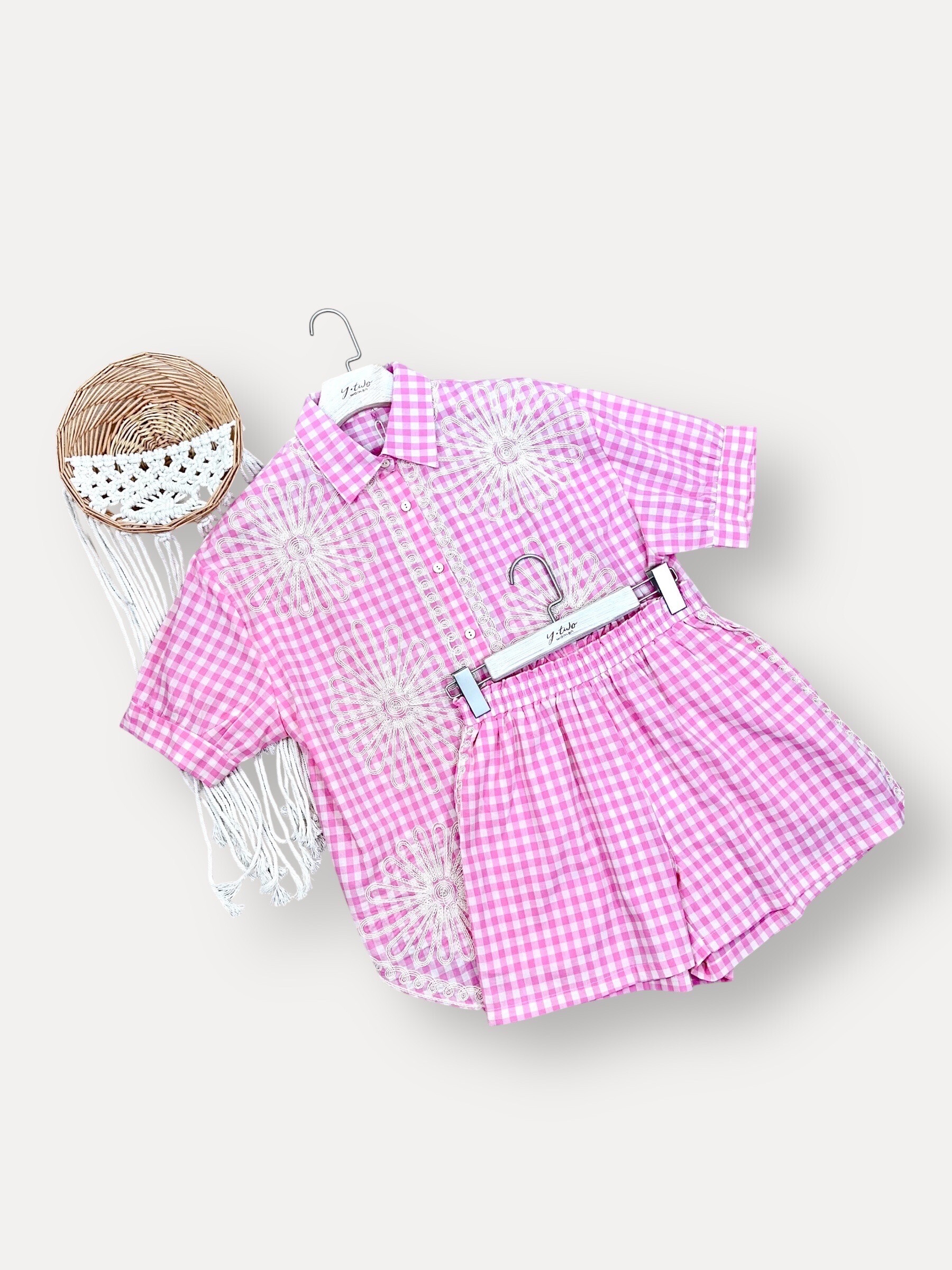 Grossiste J&L - Ensemble Chemise Et Short À Motif Vichy