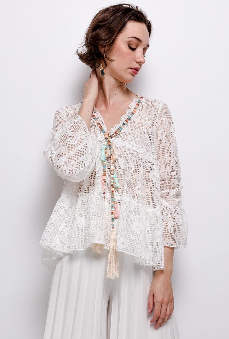 Grossiste J&L - Caftan bohème en dentelle