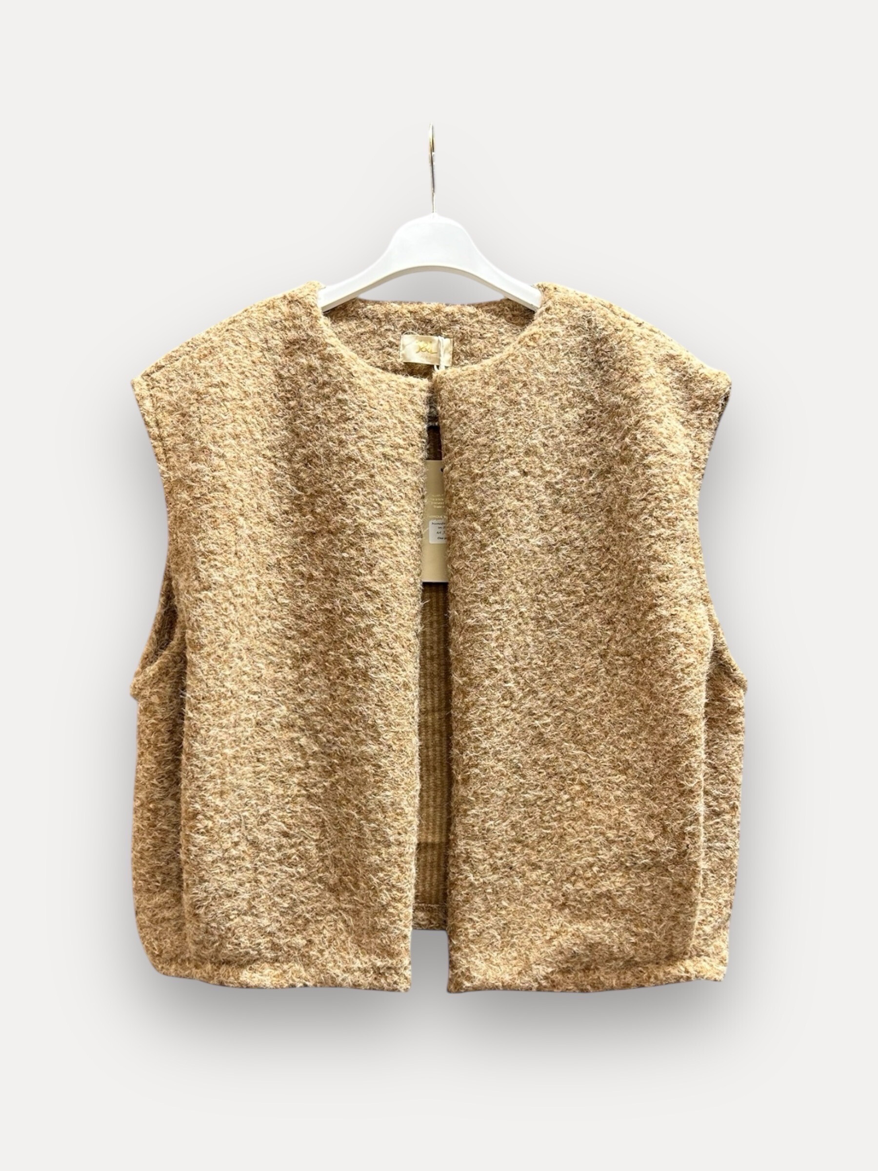Grossista J&L - Gilet senza maniche aperto in tessuto spazzolato ASHLEY