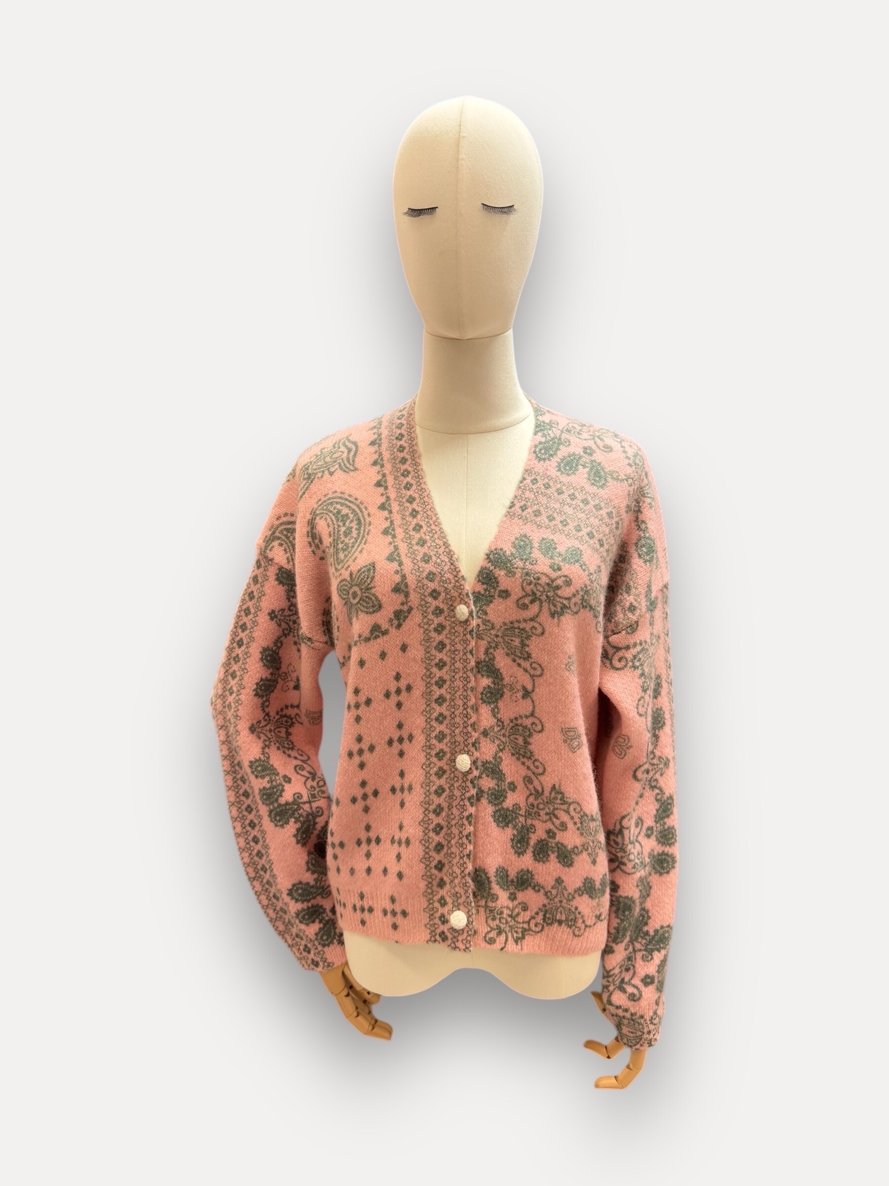 Wholesaler J&L - Long-Sleeve Knitted Bandana-Print Vest