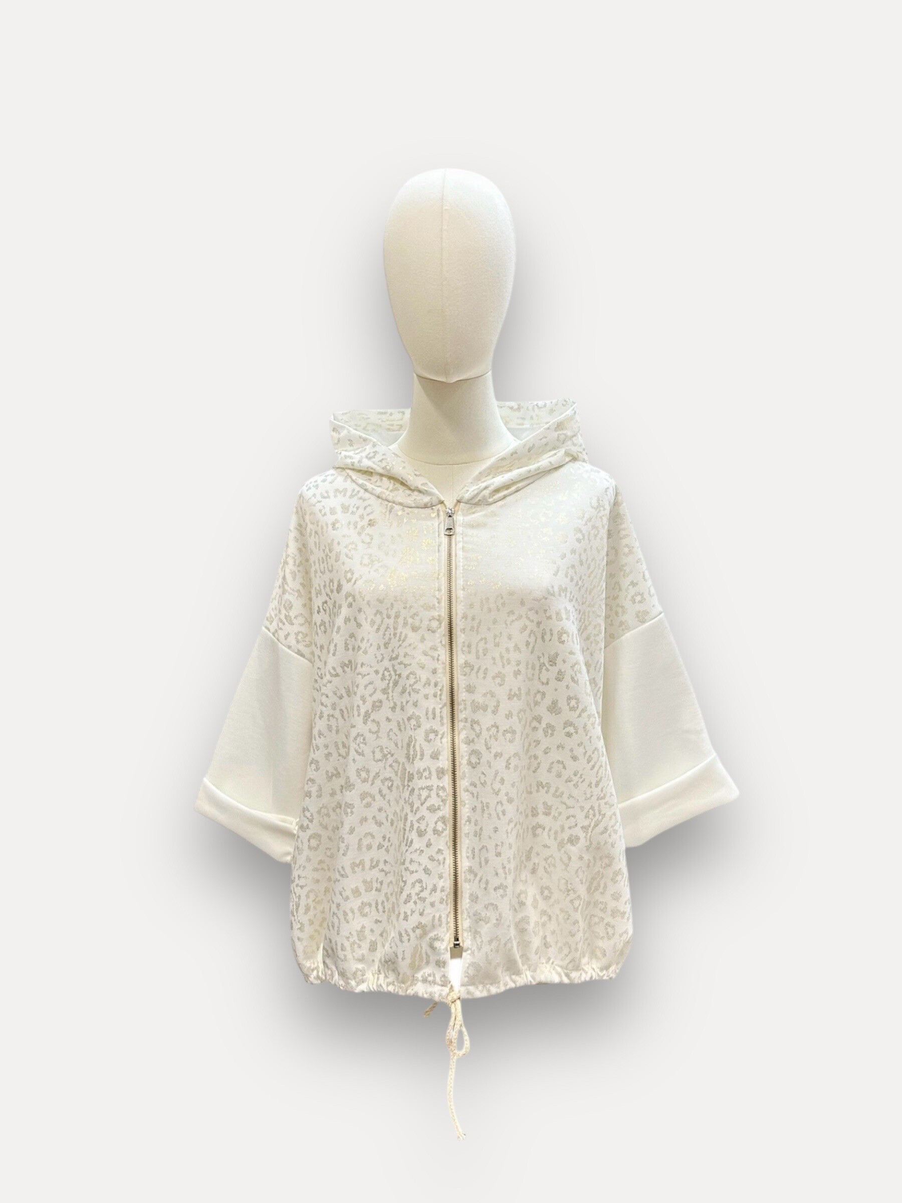 Wholesaler J&L - 3/4 sleeve hood with silver leopard pattern