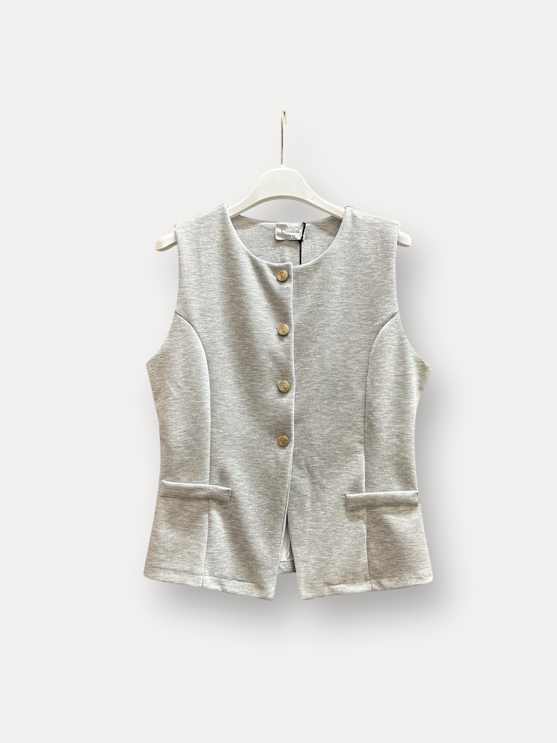 Wholesaler J&L - Thick sleeveless vest with golden buttons