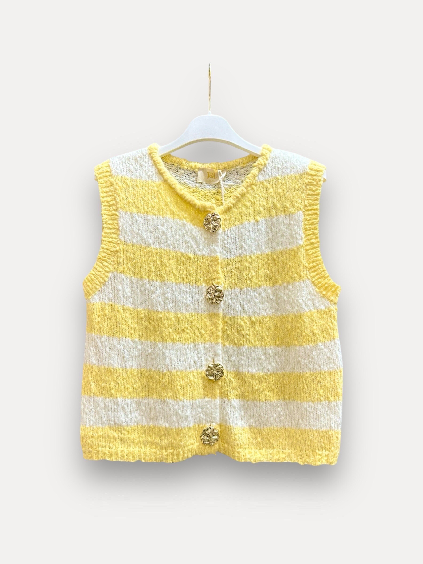Wholesaler J&L - Bouclelette Striped Sleeveless Vest