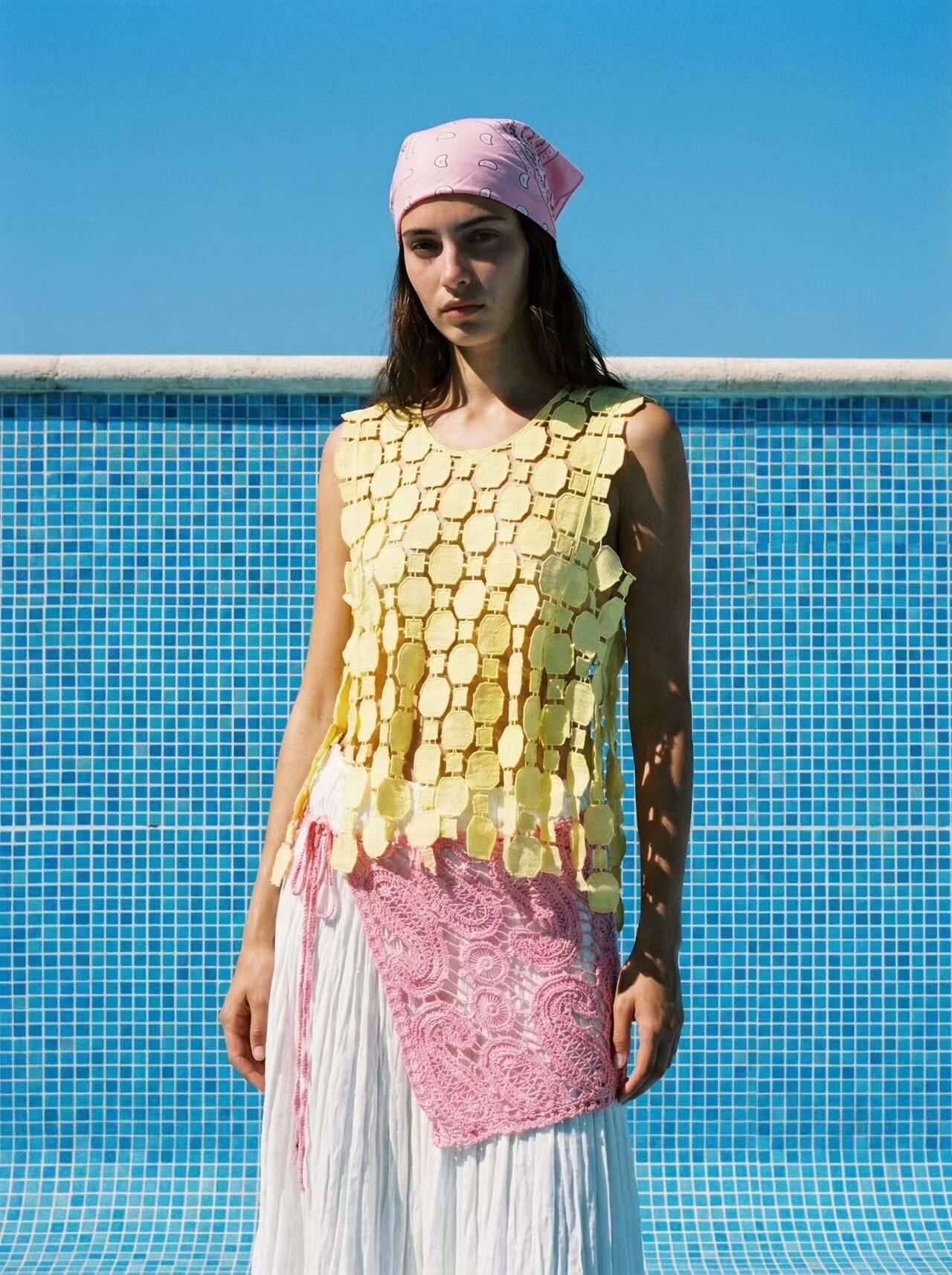 Grossista J&L - Pareo Corto in Pizzo da Annodare Stile Bohemien