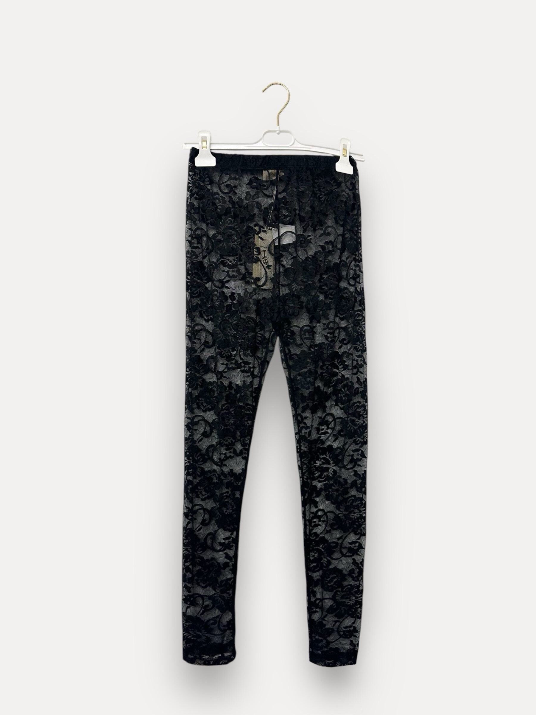 Wholesaler J&L - Transparent lace leggings with flower pattern