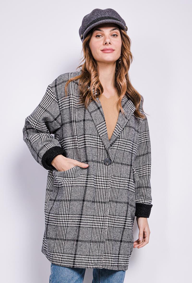 Grossiste J&L - Manteau oversize à carreaux