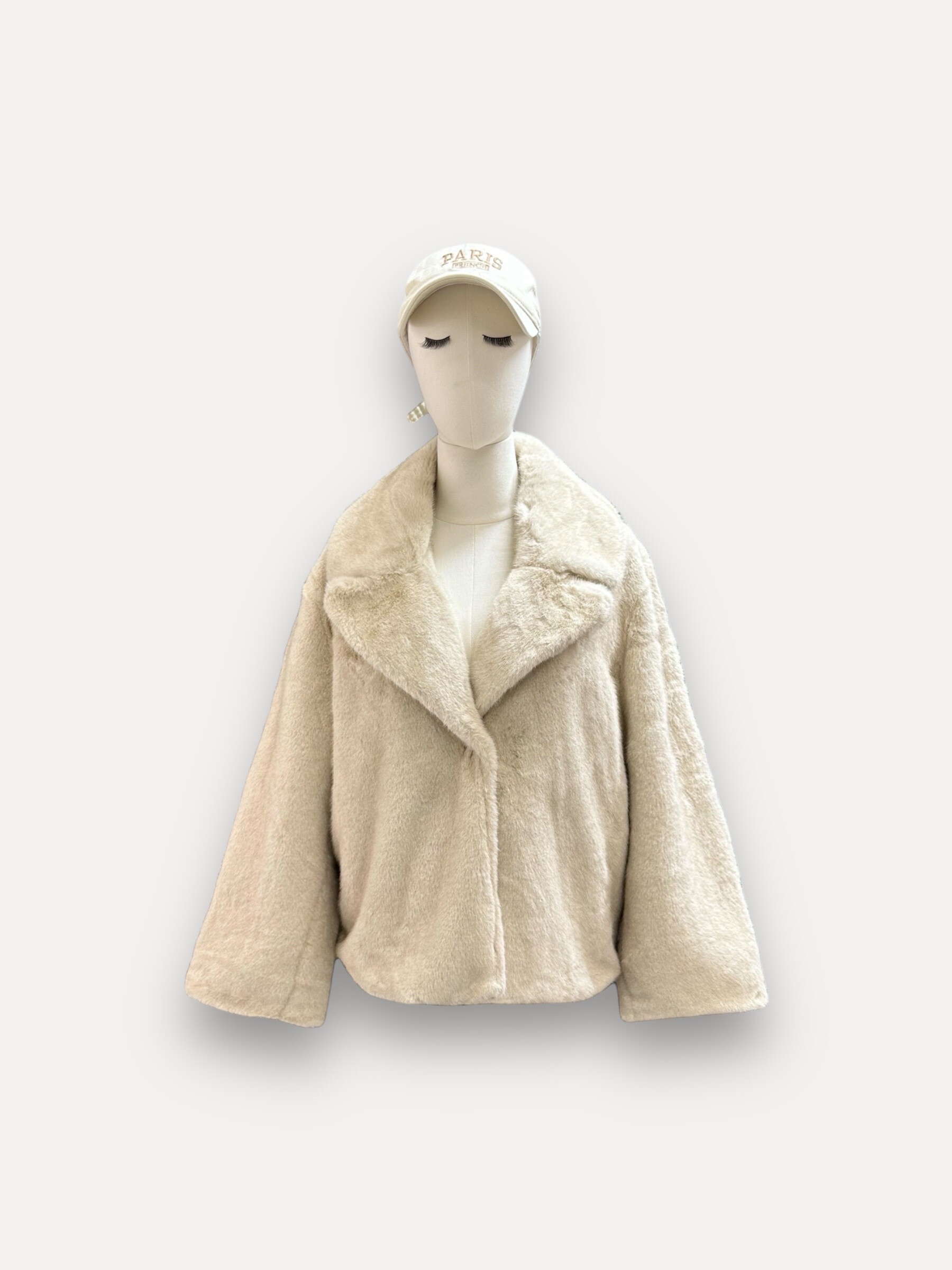 Großhändler J&L - Langärmliger Mantel aus weichem Kunstpelz